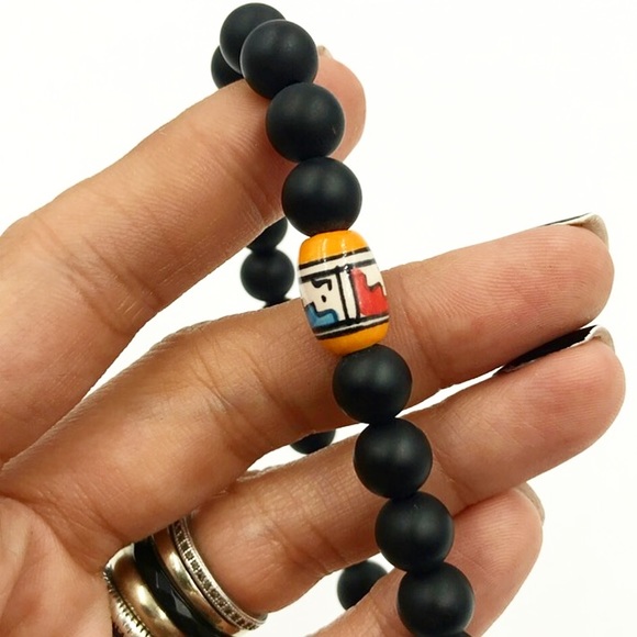 🔴SALE Men or women matte onyx & ceramic bracelet - Picture 3 of 11